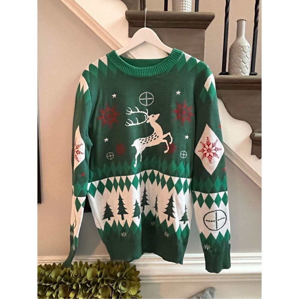 LA Police Gear Oh Deer Ugly Christmas Sweater sz L NWT